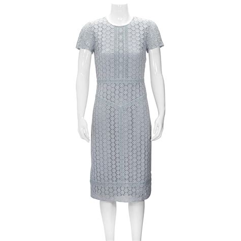 burberry slate blue dress|BURBERRY Geometric Pale Slate Blue Lace Cotton Sheath .